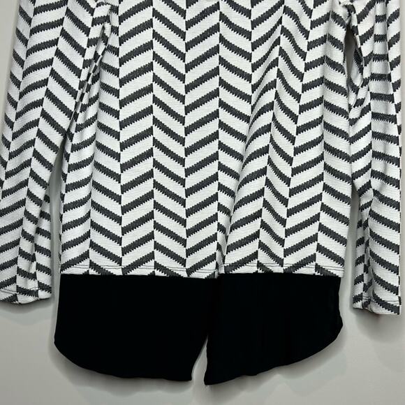 Pleione Geometric Print Shirt Size S Long Sleeves Underlay Back Zipper Layered - Picture 7 of 8